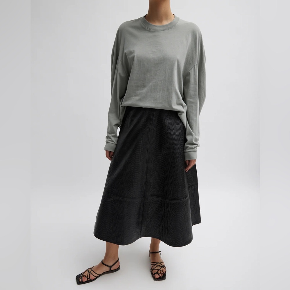 NWT•TIBI embossed python leather circle skirt, 0 … - image 4